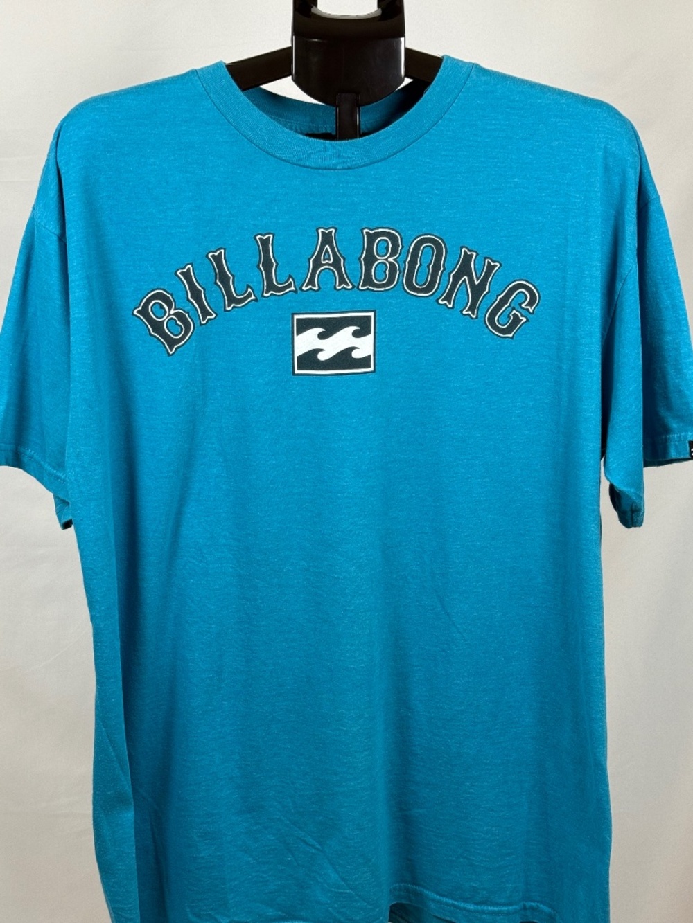 Billabong XL Teal Blue Logo Graphic Tee Y2K Retro Surf Skate Organic Cotton
